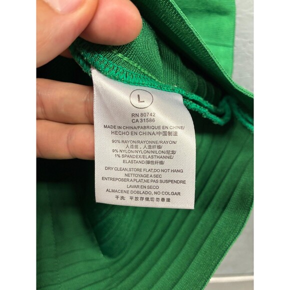 KatieJ‎ NYC Women’s L Green Bandage Dress Strapless Bodycon Cocktail Party Mini - Picture 9 of 12